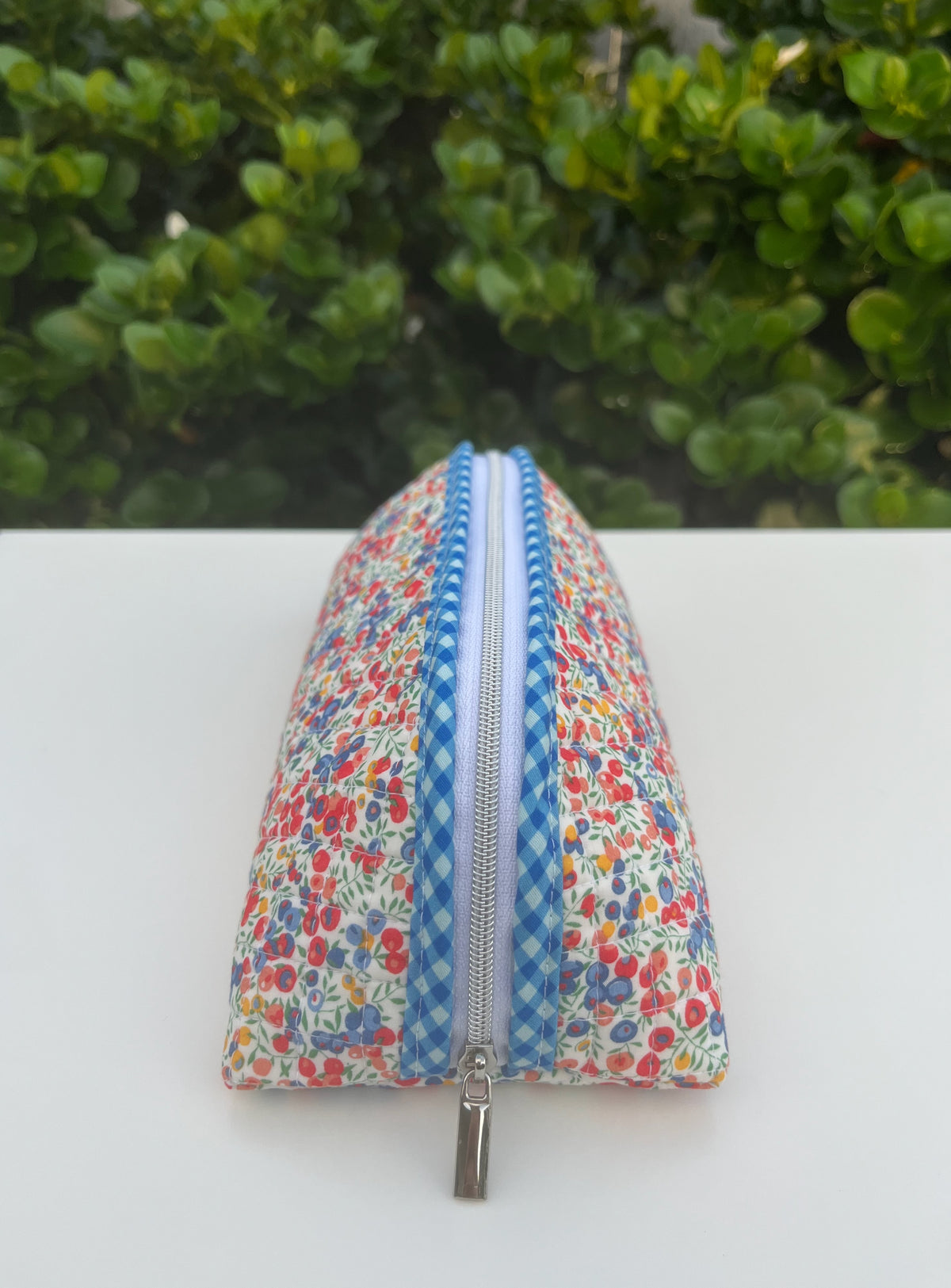 Quilted Trixie Zip Pouch – Wiltshire Bud Red (Liberty of London)