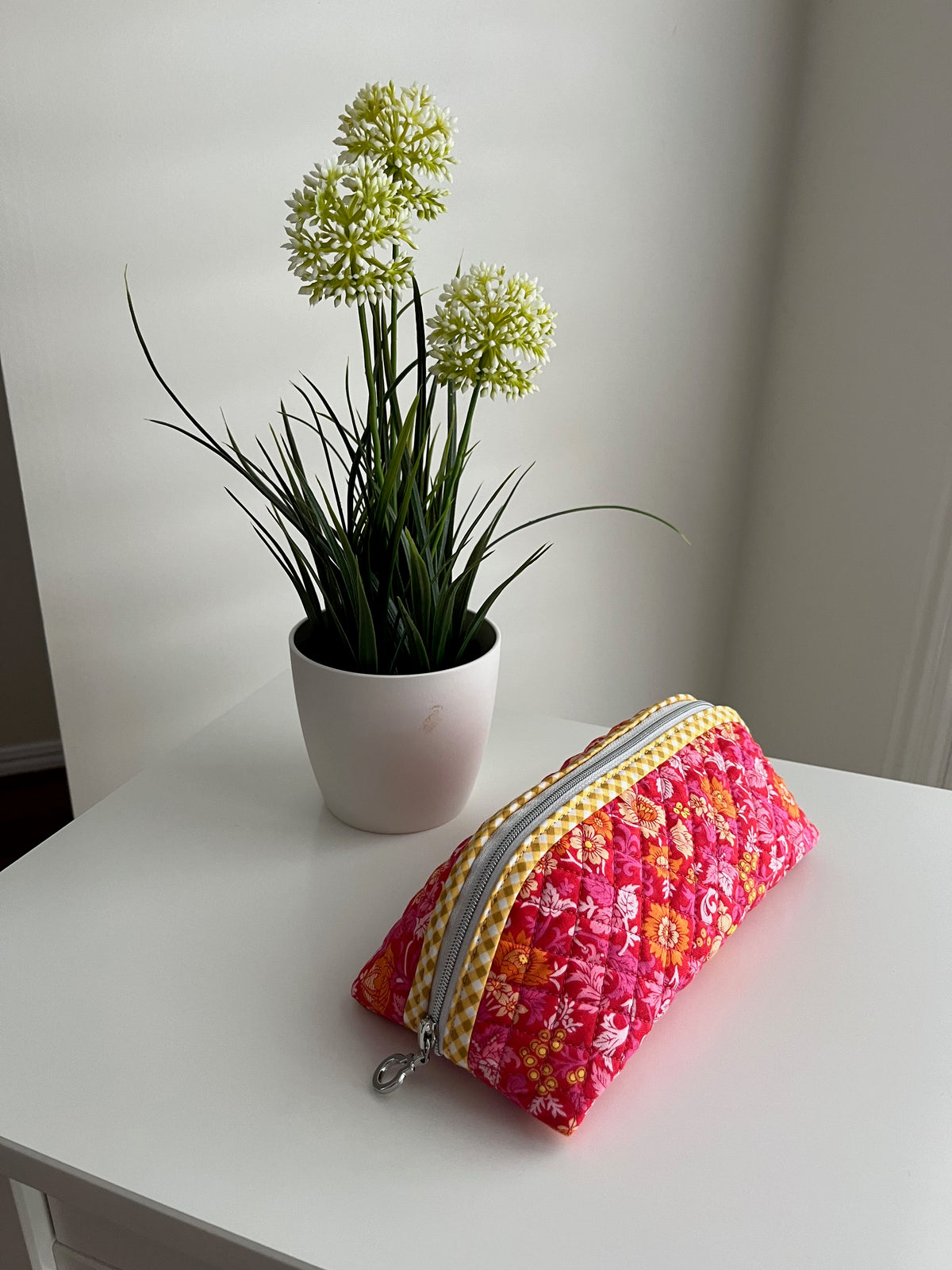Quilted Trixie Zip Pouch – Annabelle Bailey Pink, The Artists Home Collection (Liberty of London)