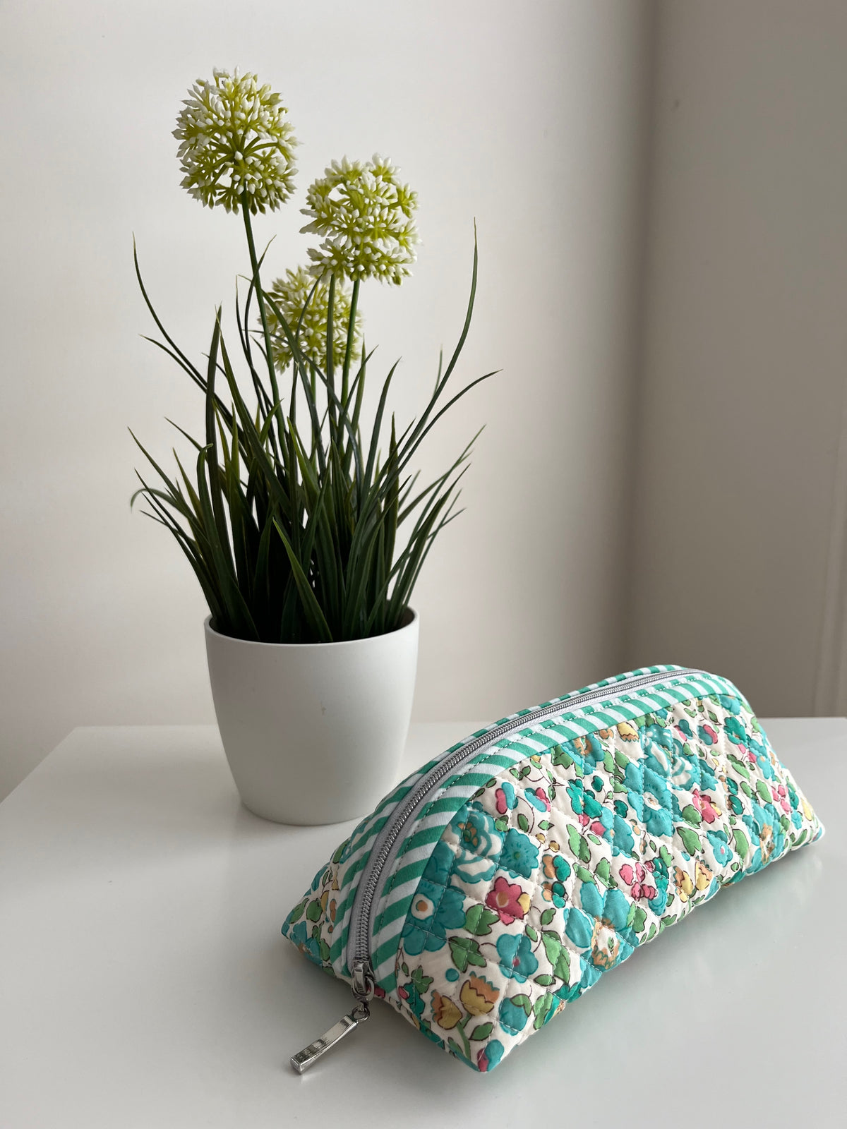 Quilted Trixie Zip Pouch - Betsy Green, Liberty of London Tana Lawn