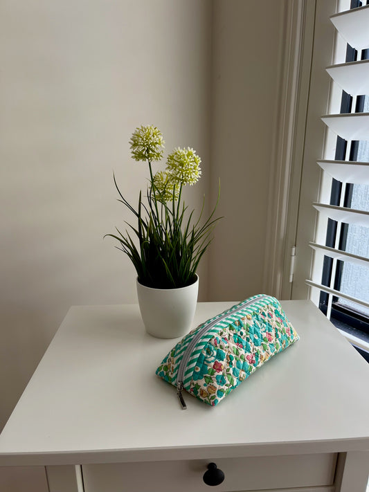 Quilted Trixie Zip Pouch - Betsy Green, Liberty of London Tana Lawn