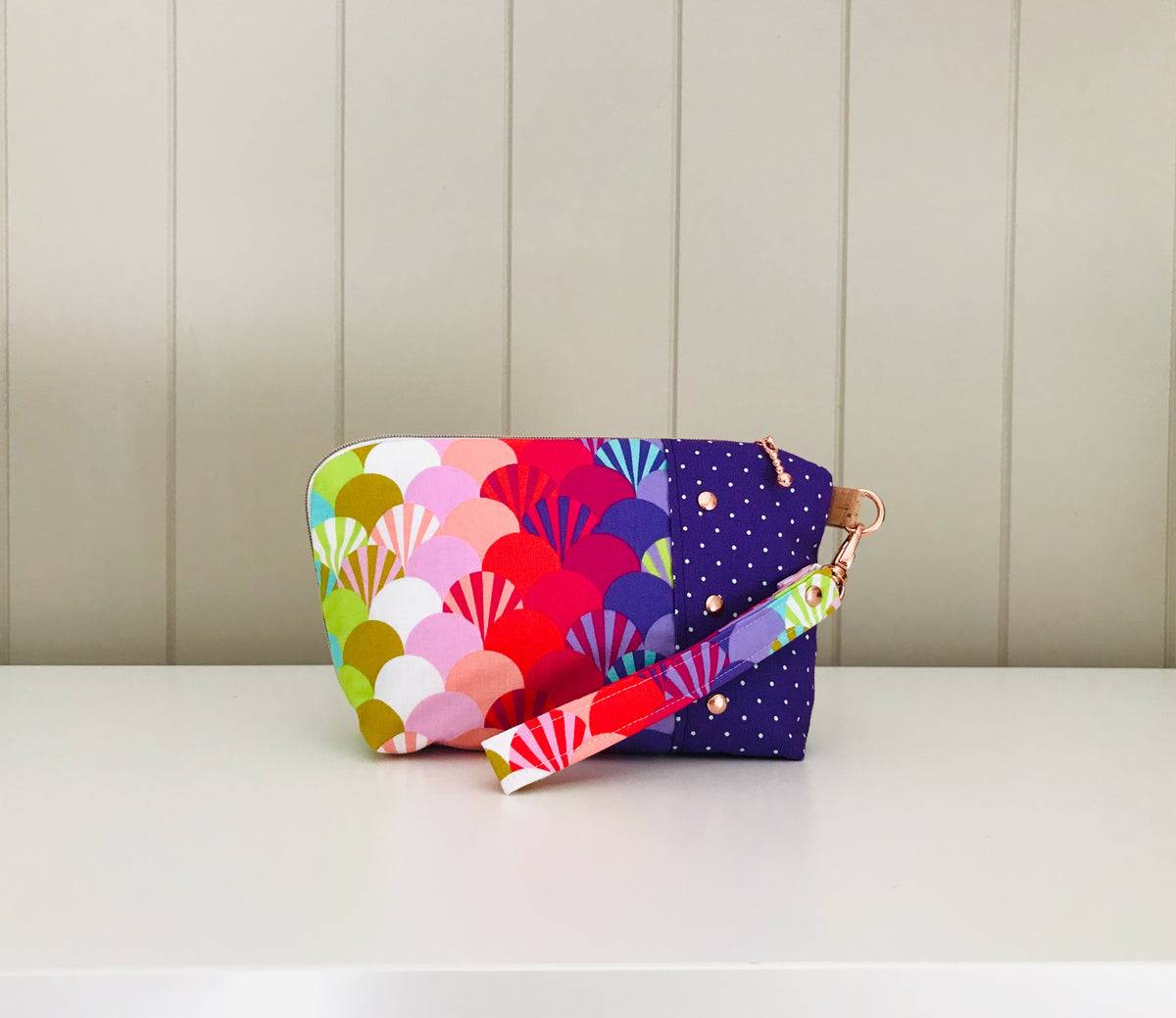 Turnabout Pouch - Parisville Deja Vu Fans in Sorbet by Tula Pink