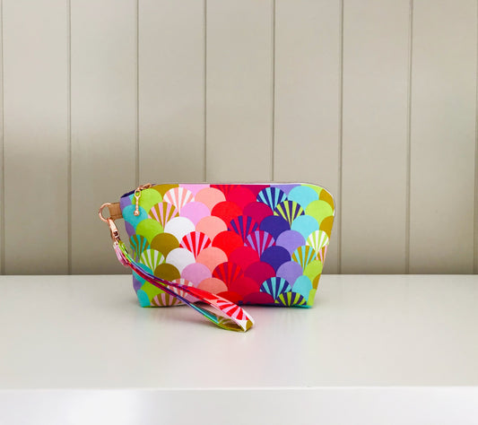 Turnabout Pouch - Parisville Deja Vu Fans in Sorbet by Tula Pink