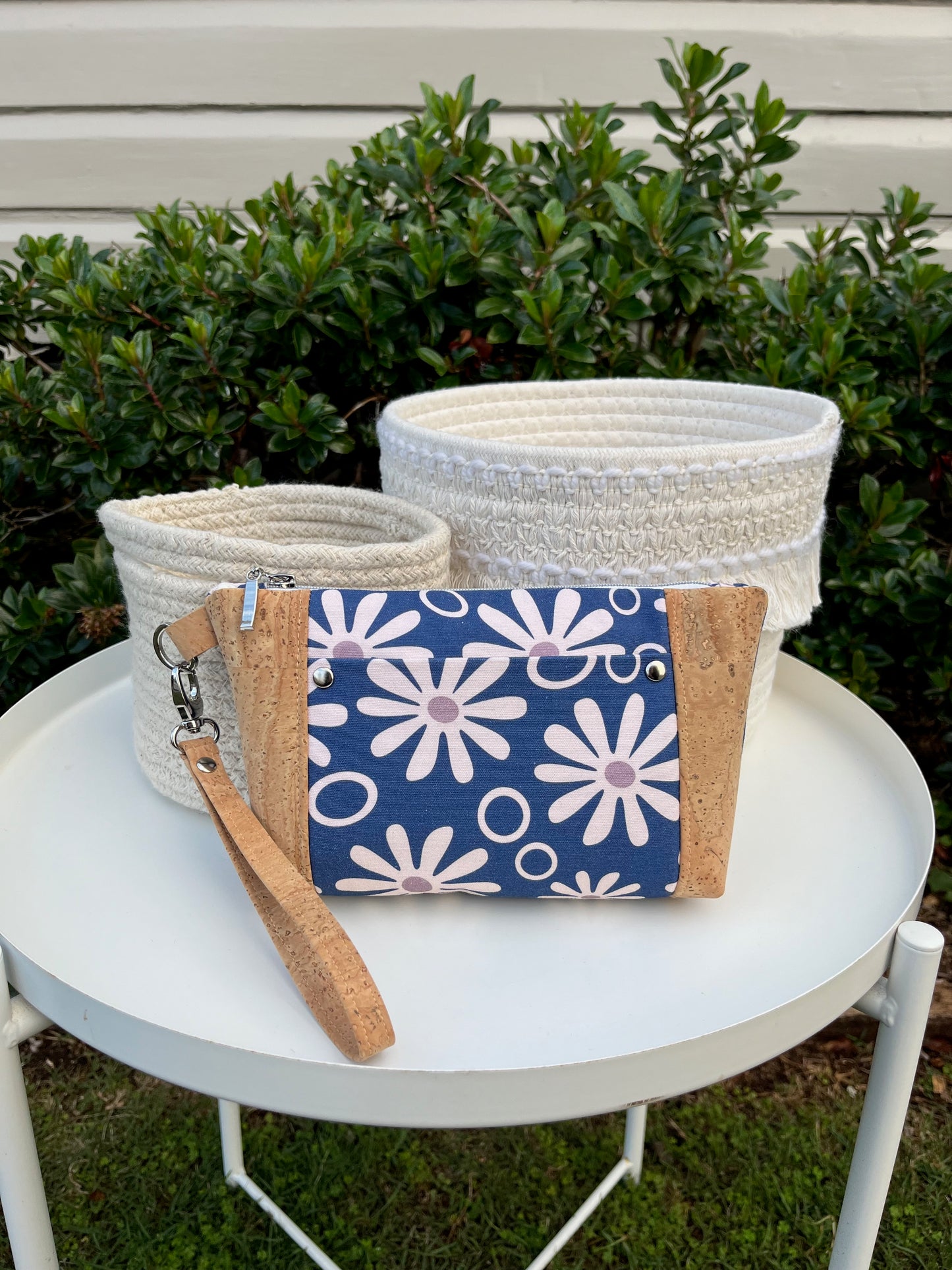 Norfolk Pouch - Funky Daisy Blue (Anzela Simcock)