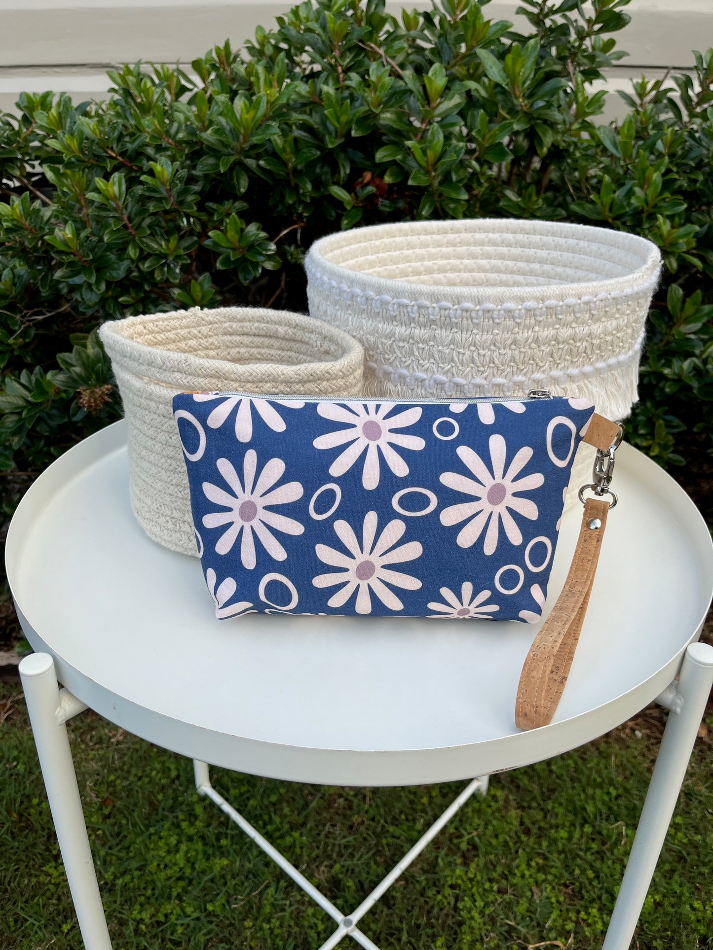 Norfolk Pouch - Funky Daisy Blue (Anzela Simcock)