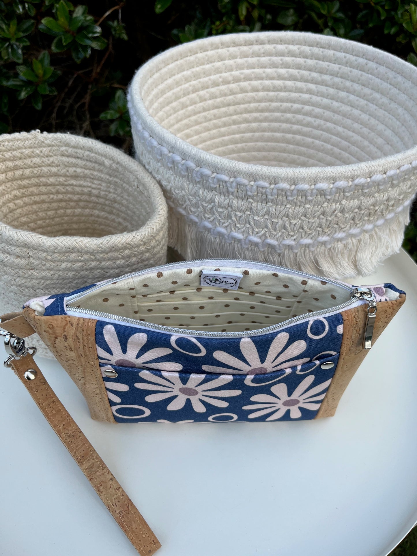 Norfolk Pouch - Funky Daisy Blue (Anzela Simcock)