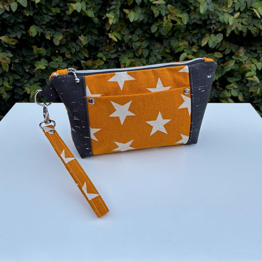 Norfolk Pouch - Natural Stars - Gold (Robert Kaufman: Sevenberry)