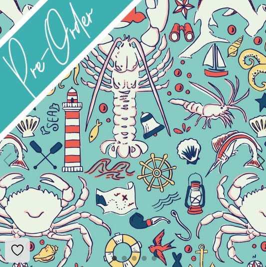 PRE-ORDER Water-resistant wet bags - Crustacean - Sea Foam (Sian Downey Designs)