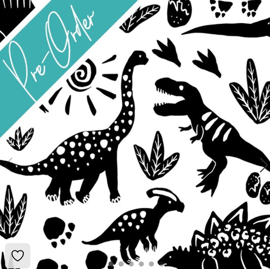 PRE-ORDER Water-resistant wet bags - Monochrome Abstract Dinos (Ladybird and Roar)