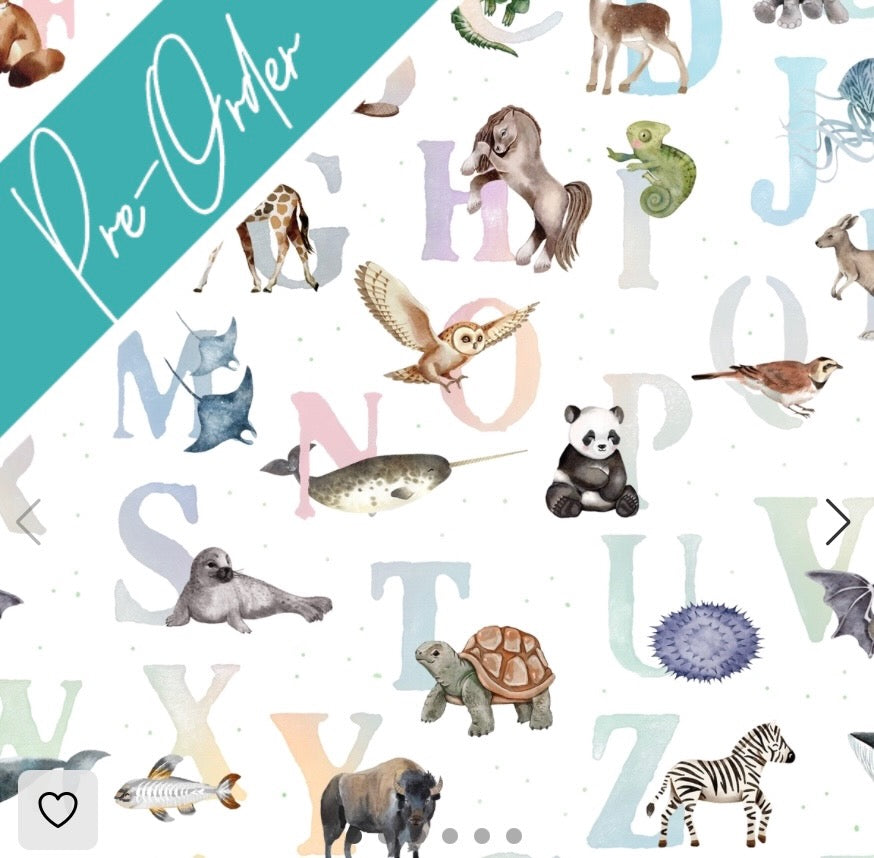 PRE-ORDER Water-resistant wet bags - Animal Alphabet (Flora & Fable)